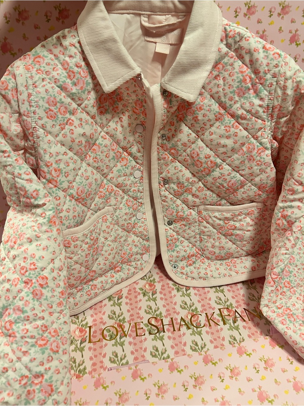 LoveShackFancy NWT Charlotte Quilted Floral Girls Jacket - Picture 1 of 7